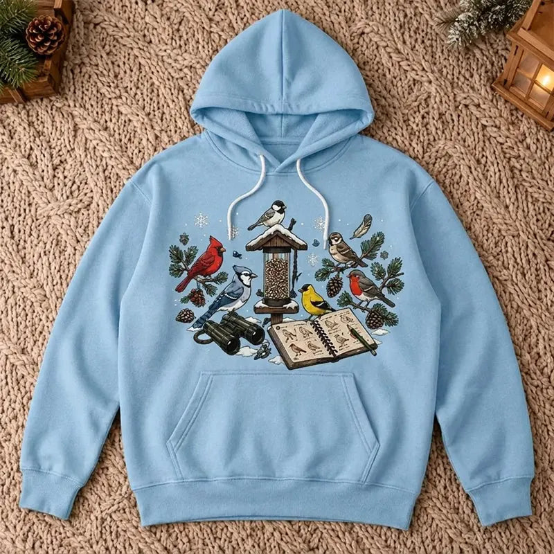 Vintage Bird Watching North American Birds Hoodie