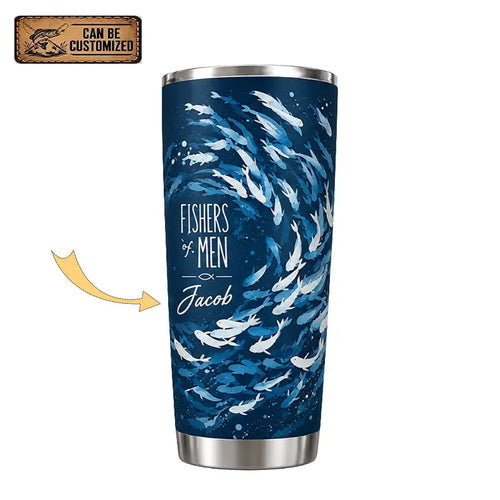 Personalized Fishers of Men Watercolor Fish 20oz Tumbler