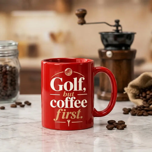 Golf But Coffee First Golf Ceramic Mug