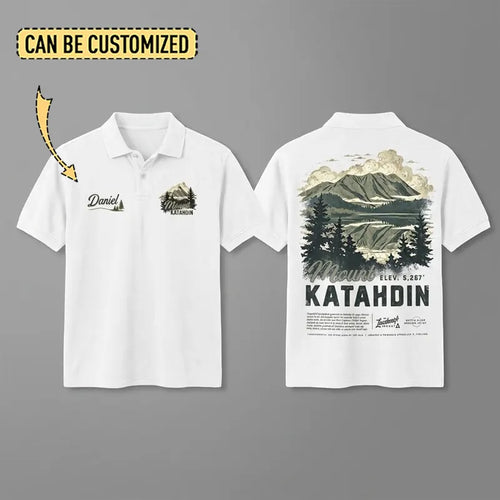 Personalized Mount Katahdin Vintage Hiking Polo Shirt
