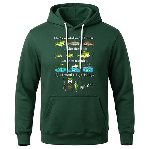 I Just Want To Go Fishing Fish On Hoodie