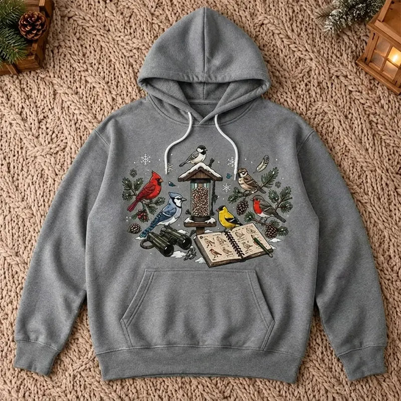 Vintage Bird Watching North American Birds Hoodie