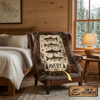 Personalized Trout Fishing Tight Lines & Good Times Tassels Blanket