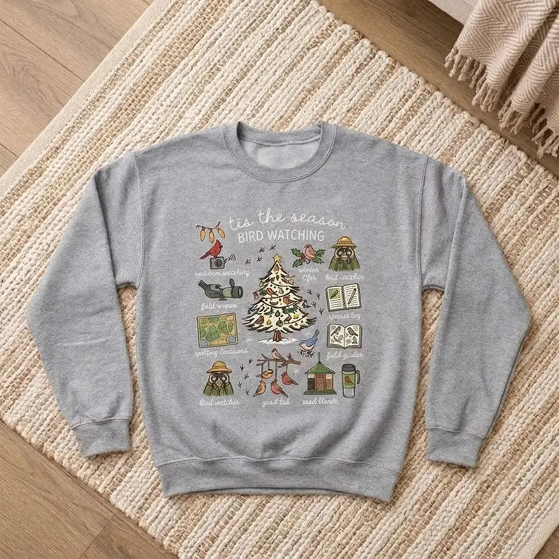 Vintage Christmas Bird Watching Sweater