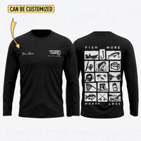 Personalized Fish More Worry Less Fishing Long Sleeve Shirt