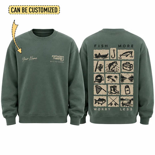 Personalized Fish More Worry Less Fishing Sweater