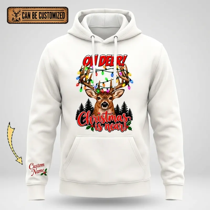 Personalized Oh Deer! Christmas Is Near Hoodie