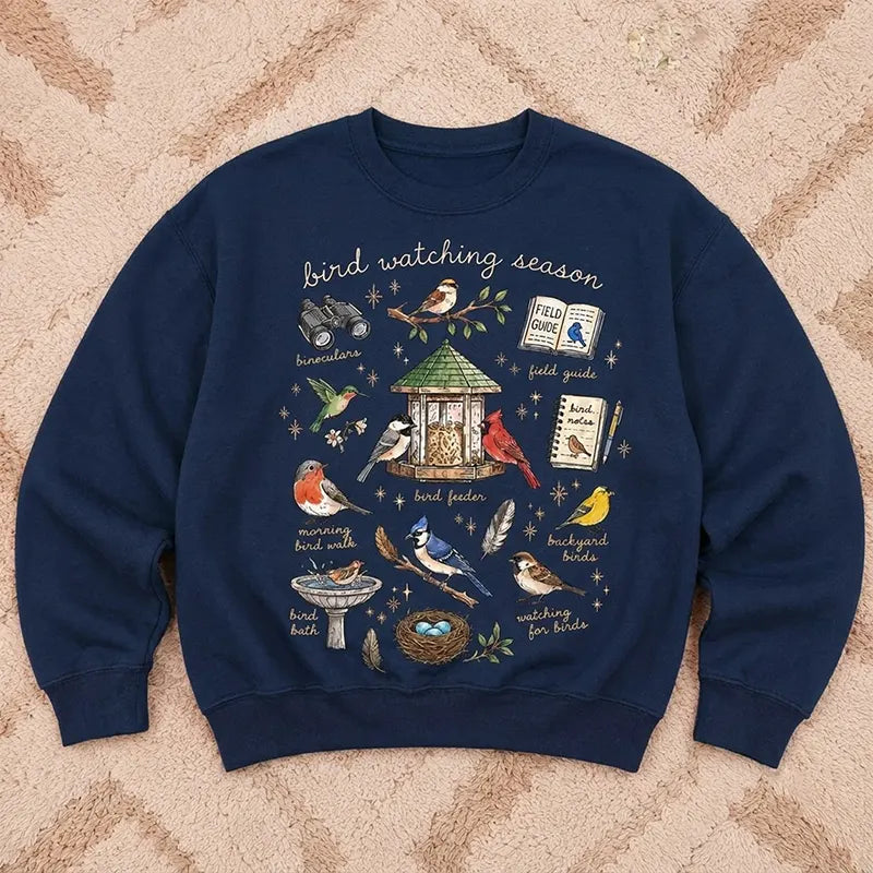 Bird Watching Season Vintage Nature Sweater