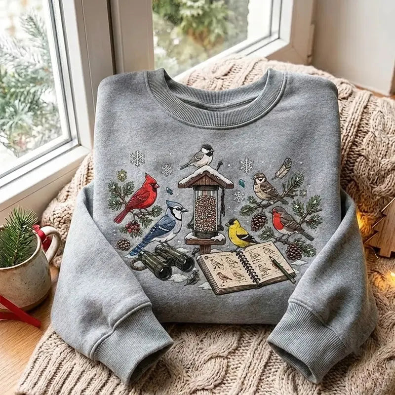 Vintage Bird Watching North American Birds Sweater
