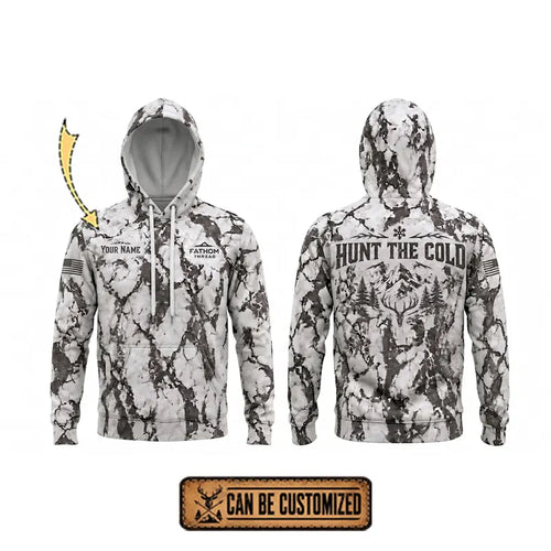 Personalized Fathom Thread Hunt the Cold Snow Camo Hoodie