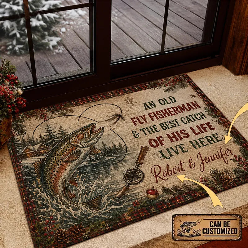 Personalized Fisherman & The Best Catch Doormat