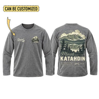 Personalized Mount Katahdin Vintage Hiking Long Sleeve Shirt