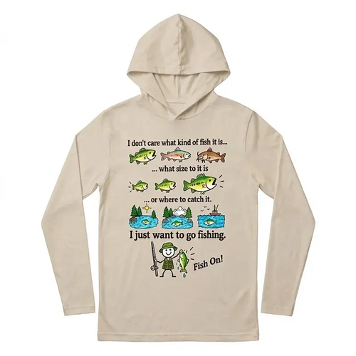 I Just Want To Go Fishing Fish On Hooded Long Sleeve Shirt