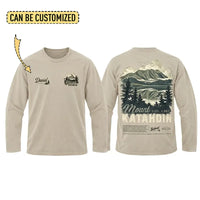 Personalized Mount Katahdin Vintage Hiking Long Sleeve Shirt