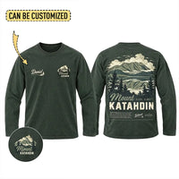 Personalized Mount Katahdin Vintage Hiking Long Sleeve Shirt