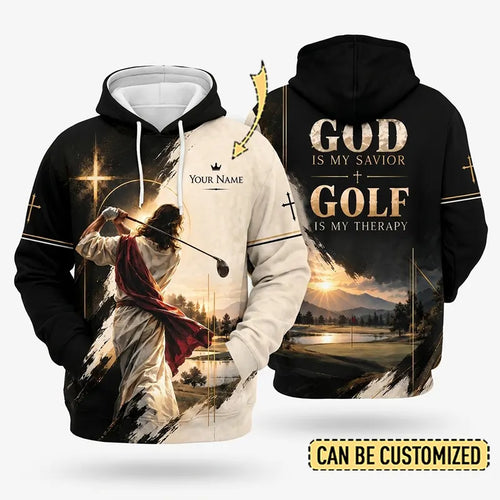 Personalized God Is My Savior Golf Christian Hoodie