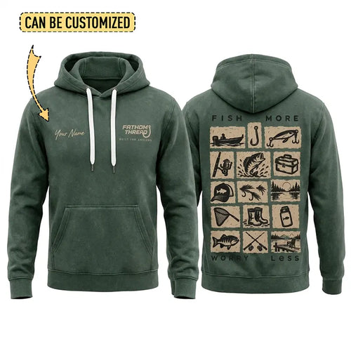 Personalized Fish More Worry Less Fishing Hoodie