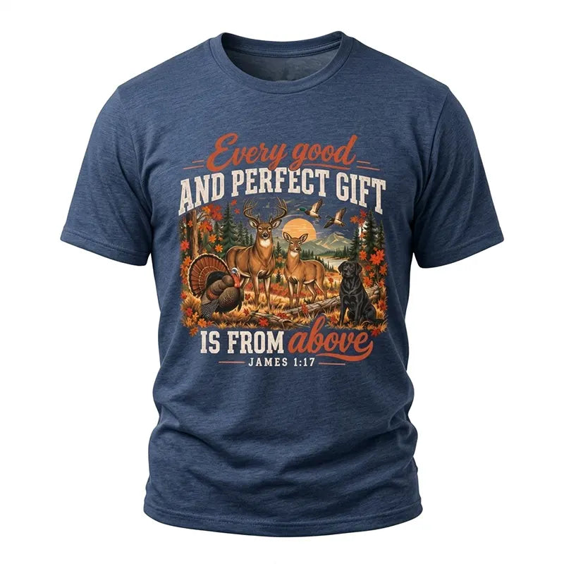 Every Good And Perfect Gift From Above Vintage Wildlife Outdoor T-Shirt