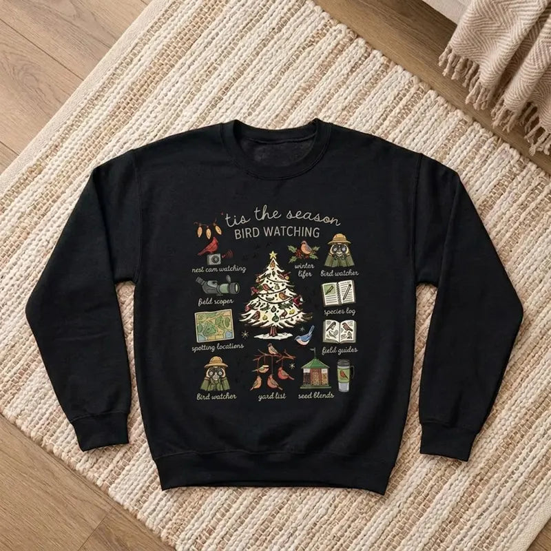 Vintage Christmas Bird Watching Sweater
