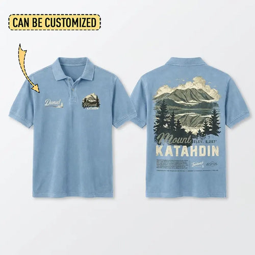 Personalized Mount Katahdin Vintage Hiking Polo Shirt