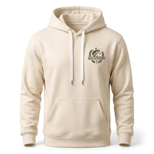 Grace Faith Fishing Christian Bass Embroidered Hoodie
