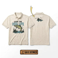 Personalized Livin' The Reel Life Fishing Polo Shirt