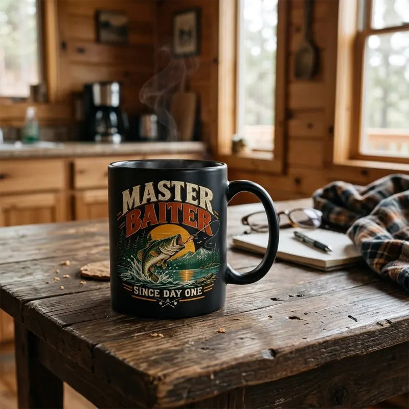 Master Baiter Vintage Fishing Coffee Mug