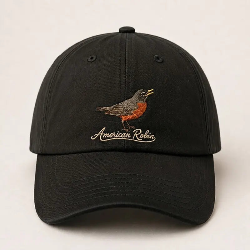 Bird Watching Bird Species American Robin Embroidered Cap