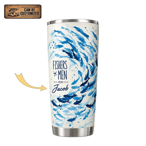 Personalized Fishers of Men Watercolor Fish 20oz Tumbler