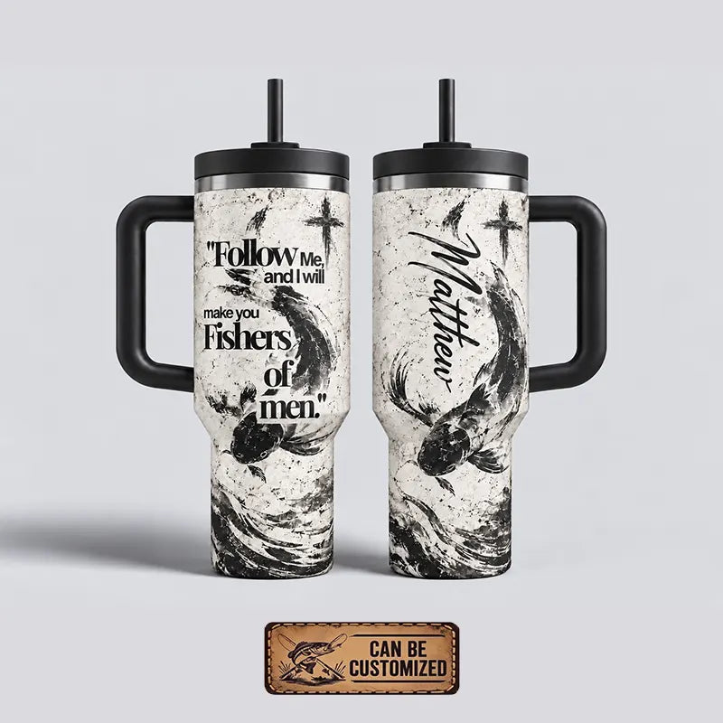 Personalized Matthew 4:19 Christian Fishers of Men 40oz Tumbler