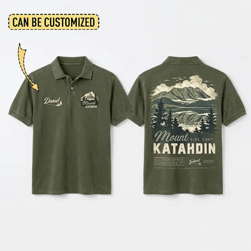 Personalized Mount Katahdin Vintage Hiking Polo Shirt