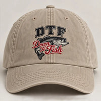 Down To Fish DTF Bass Fishing Embroidered Cap