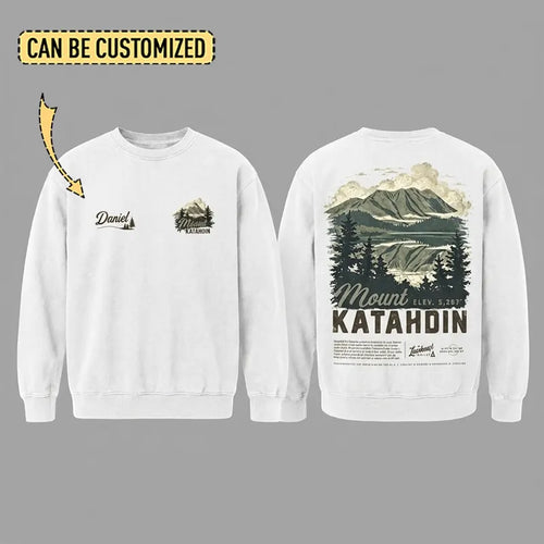 Personalized Mount Katahdin Vintage Hiking Sweater