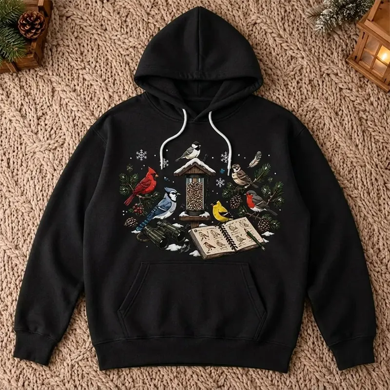 Vintage Bird Watching North American Birds Hoodie