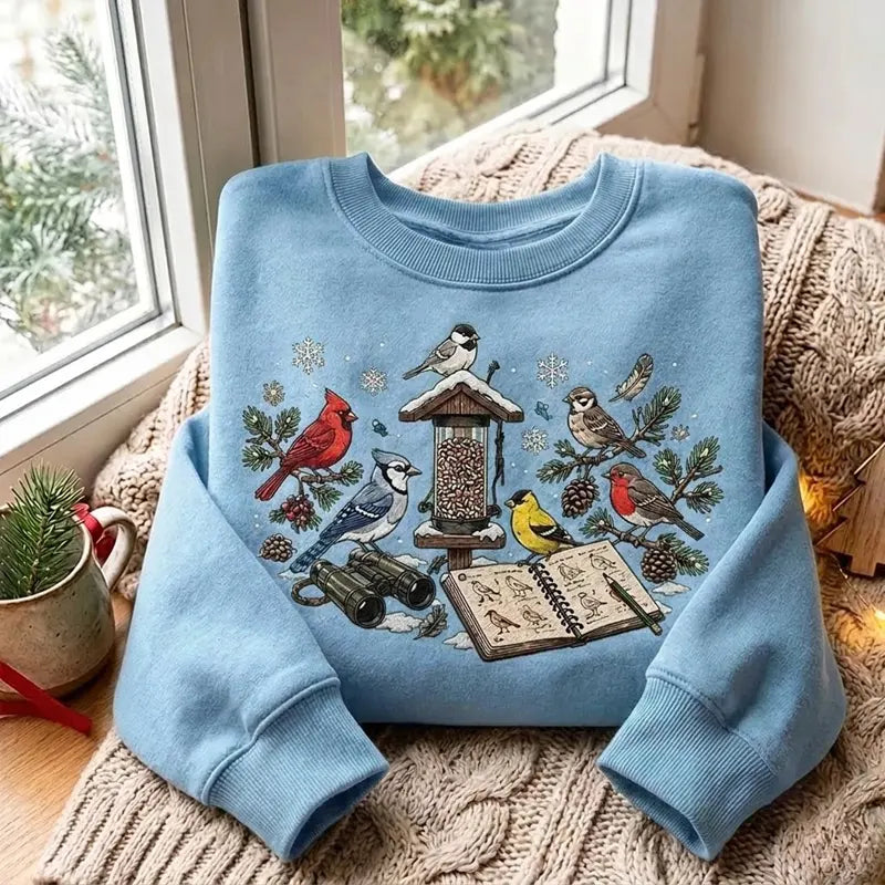 Vintage Bird Watching North American Birds Sweater
