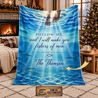 Personalized Fishers of Men Christian Fishing Fleece Blanket