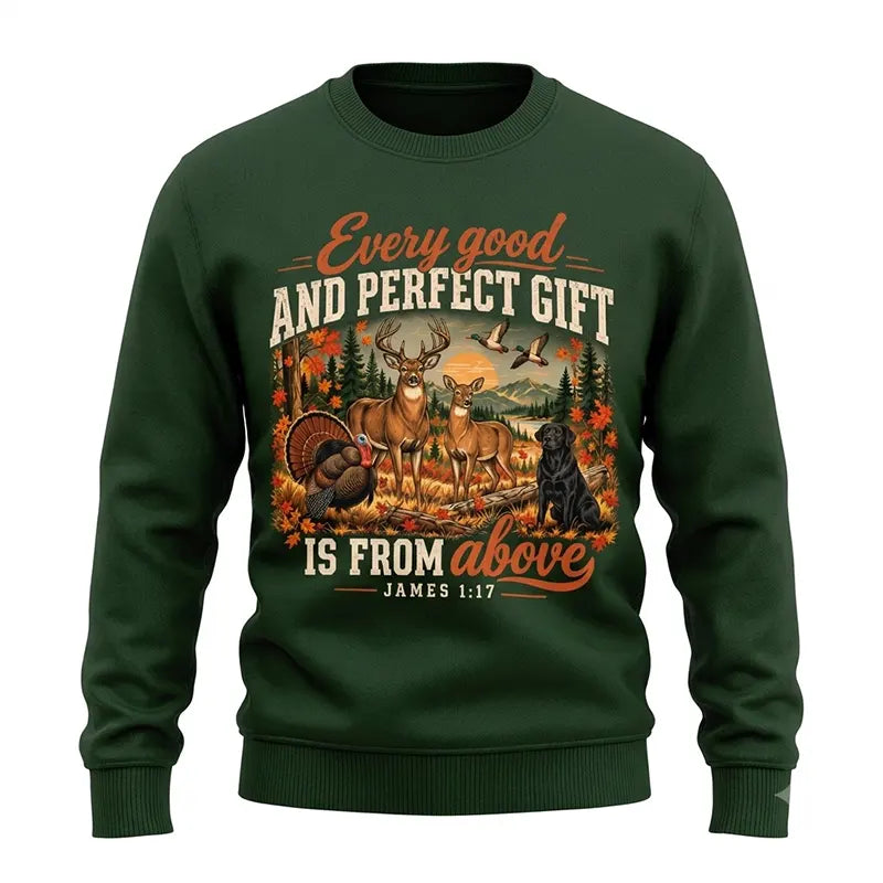 Every Good And Perfect Gift From Above Vintage Wildlife Outdoor Sweater