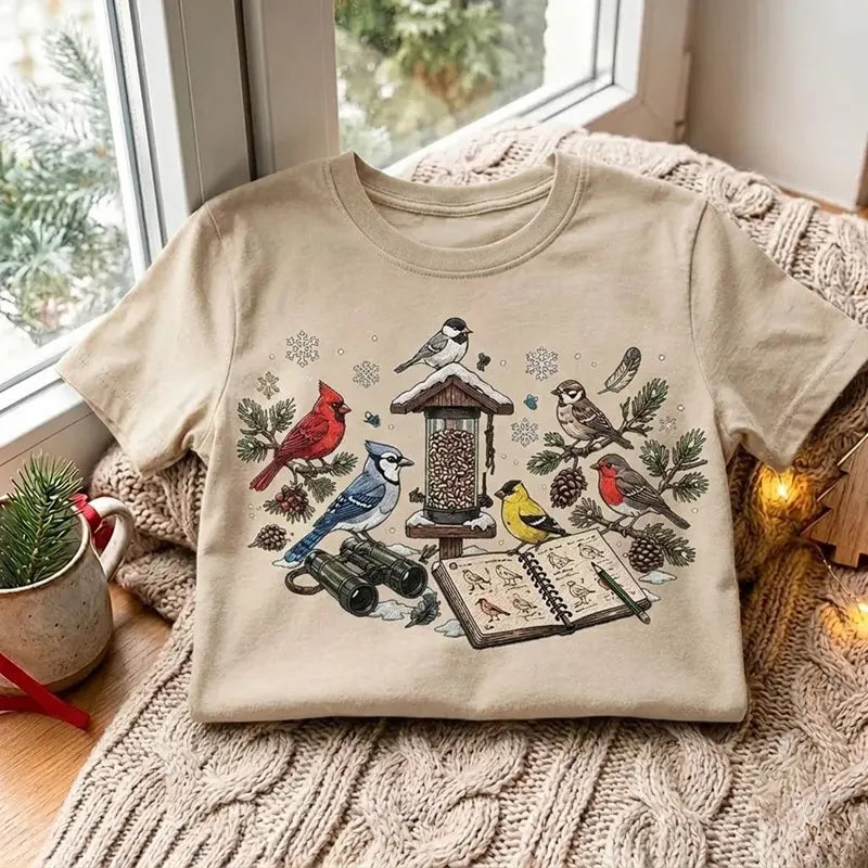 Vintage Bird Watching North American Birds  T-Shirt