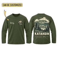 Personalized Mount Katahdin Vintage Hiking Long Sleeve Shirt