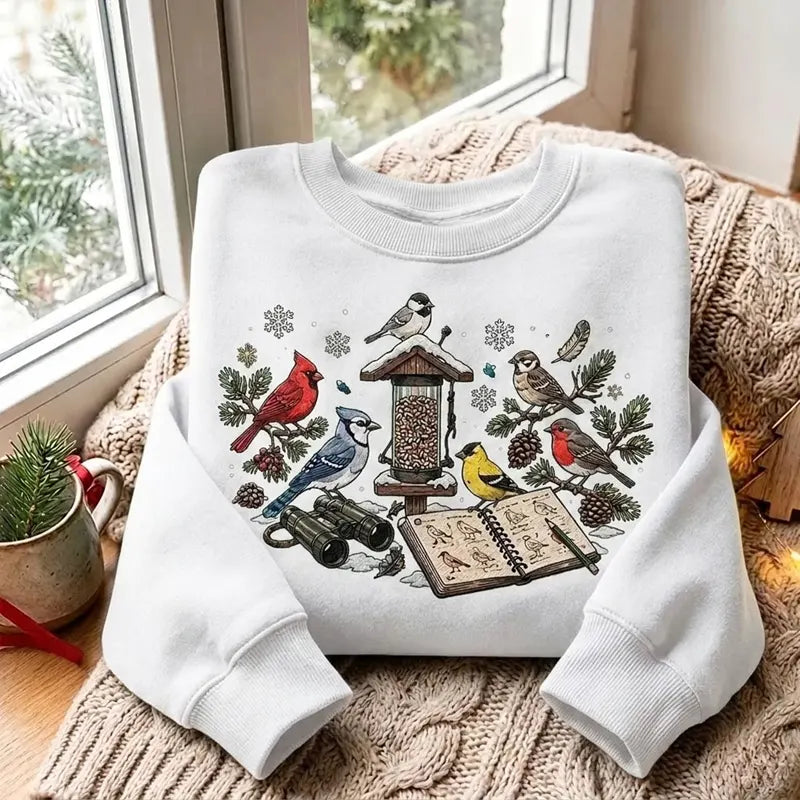 Vintage Bird Watching North American Birds Sweater
