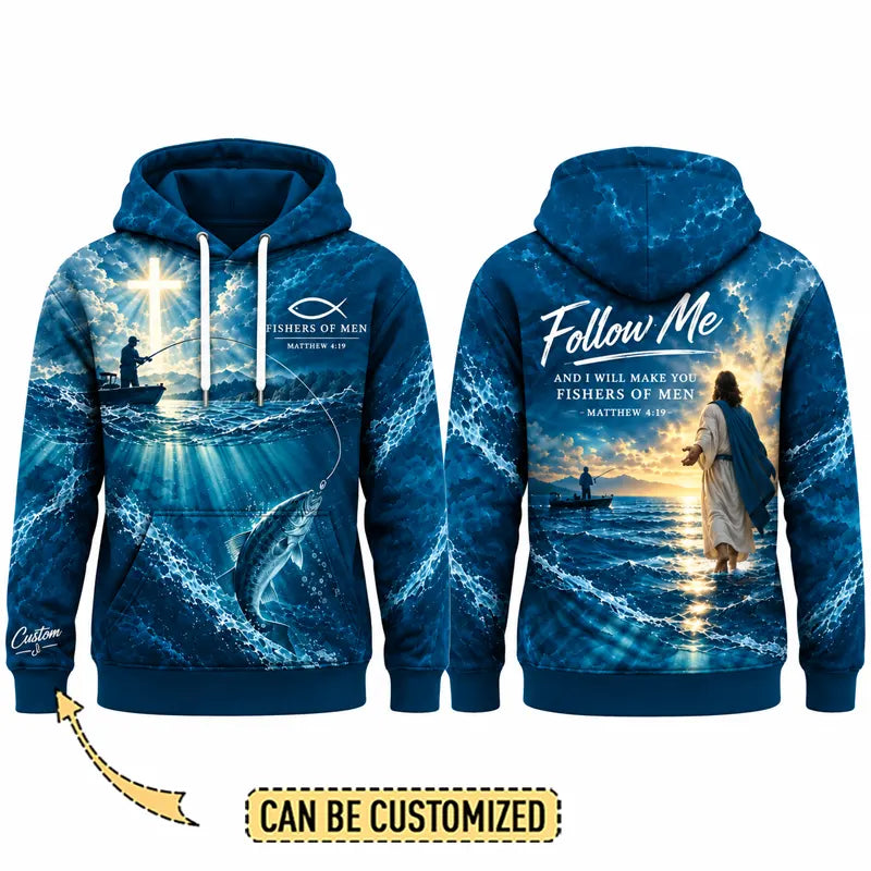 Personalized Fishers of Men Catholic Fishing Hoodie