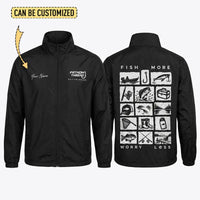 Personalized Fish More Worry Less Fishing Windbreaker Jacket