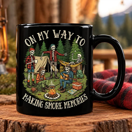 Making Smore Memories Camping Skeletons Ceramic Mug