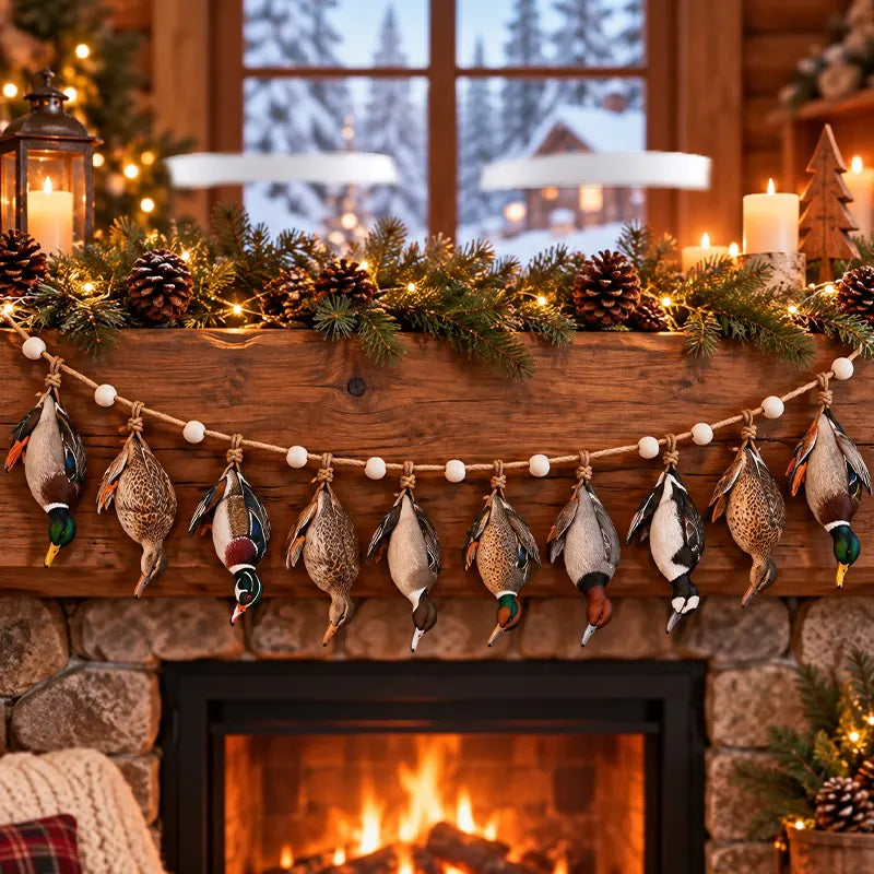Duck Hunting Christmas Wooden Garland