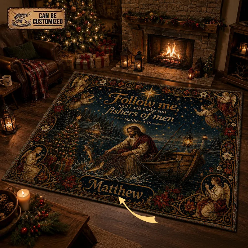 Personalized Fishers of Men Christmas Rug