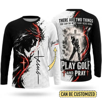 Jesus Play Golf And Pray Christian Long Sleeve Shirt