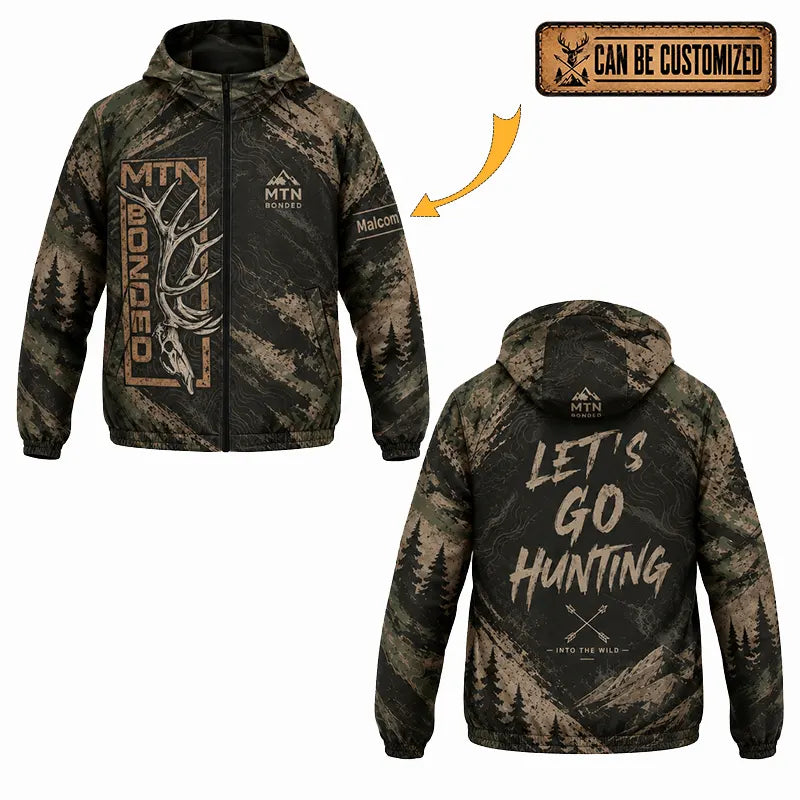 Personalized MTN Bonded Let's Go Hunting Camo Windbreaker Jacket