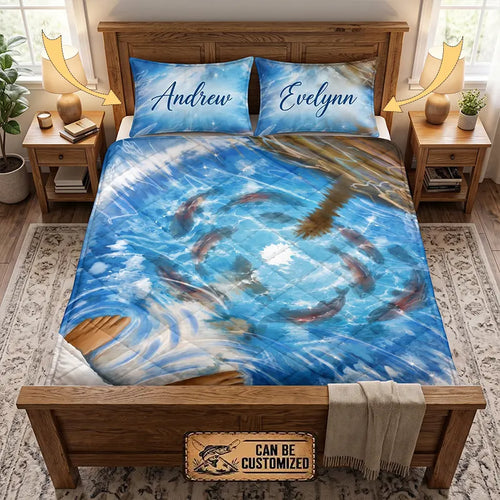 Personalized Fishers of Men Christian Fishing Quilt Bedding Set