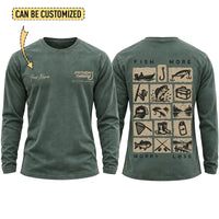Personalized Fish More Worry Less Fishing Long Sleeve Shirt