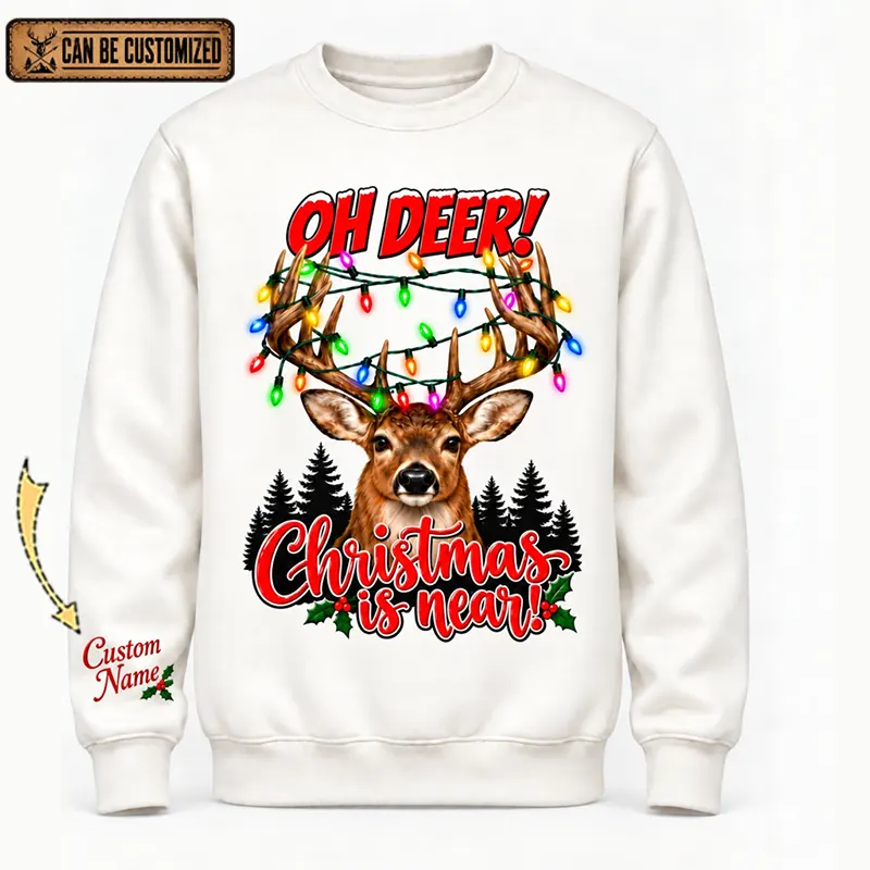 Personalized Oh Deer! Christmas Is Near Sweater